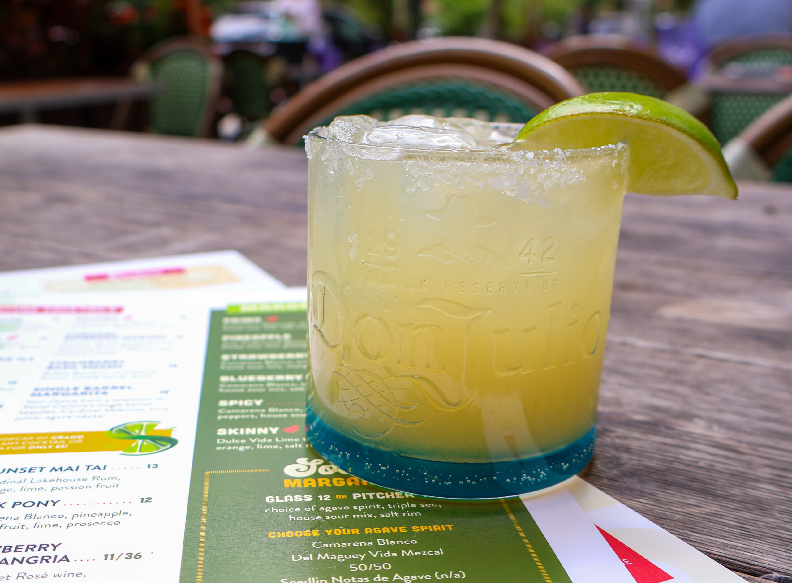 A Don Julio margarita served over ice at Social Cantina Nashville